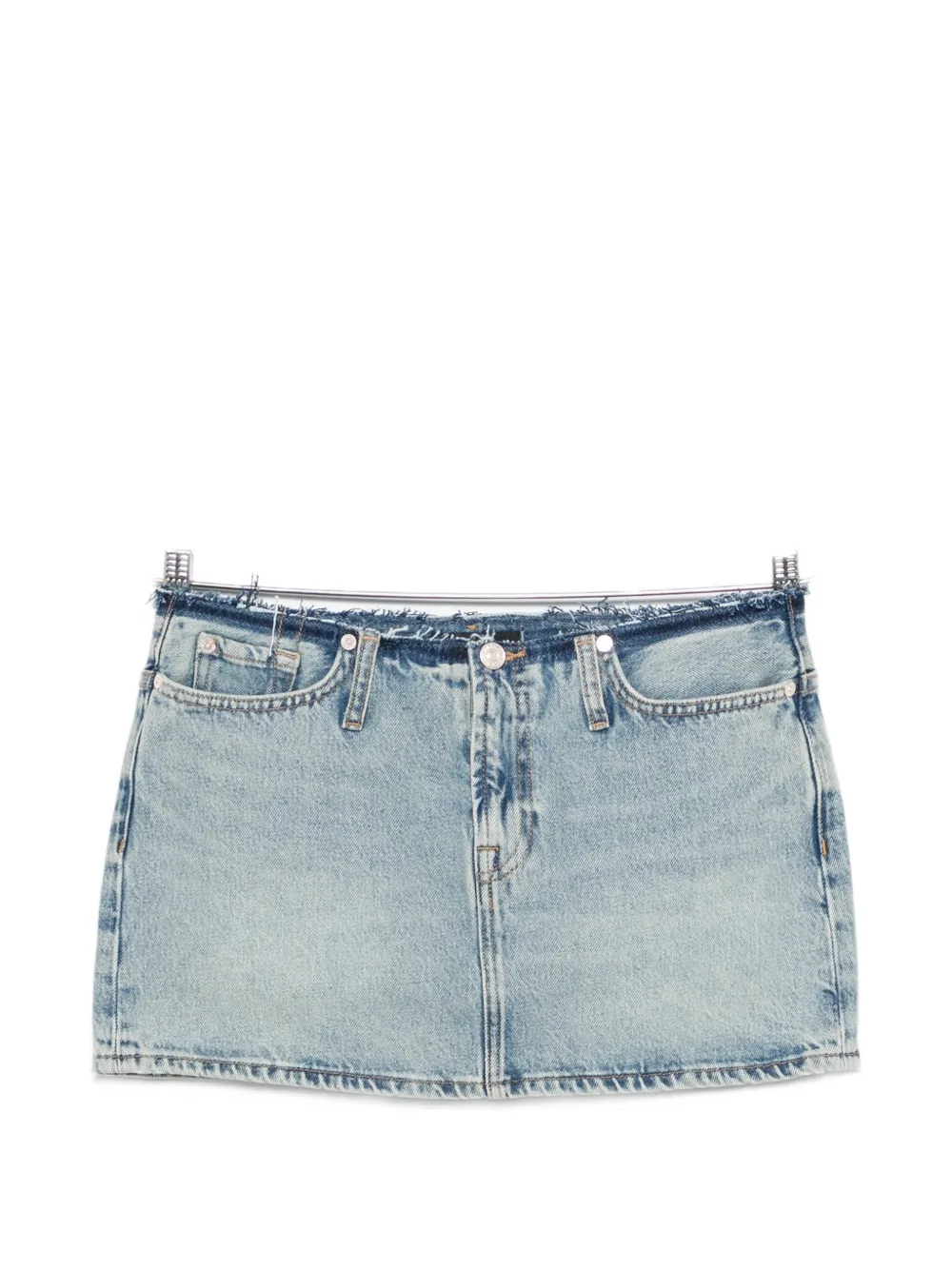 7 For All Mankind Cherry raw-hem mini skirt - Blu