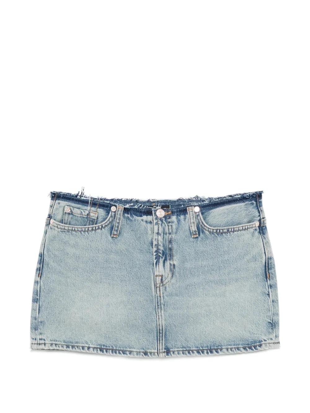 7 For All Mankind Cherry raw-hem mini skirt - Blu