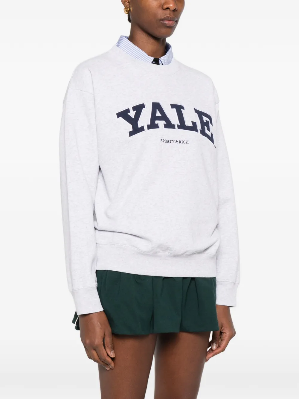 Sporty & Rich Sweater met ronde hals Grijs