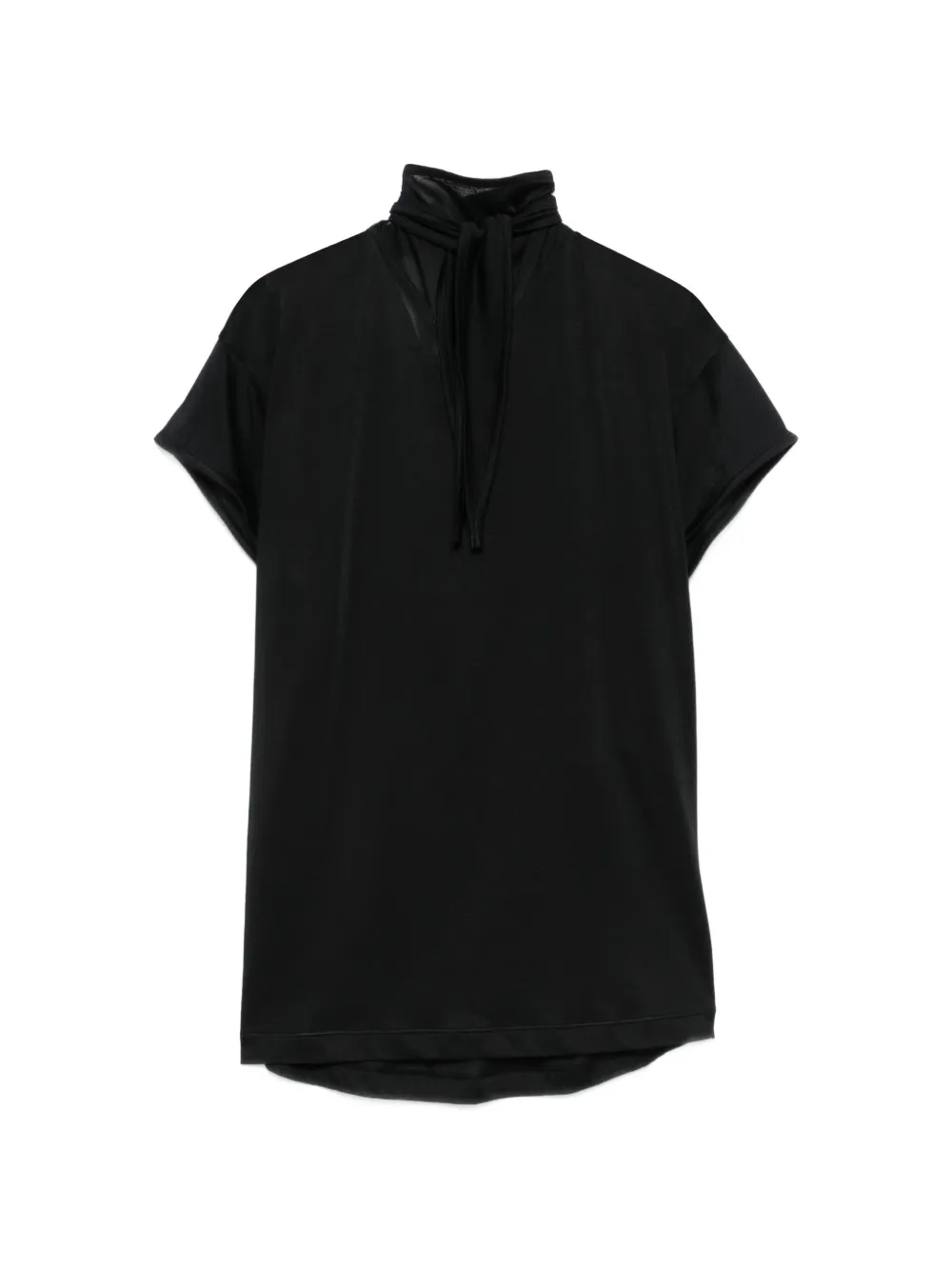 LEMAIRE tie-neck T-shirt - Nero