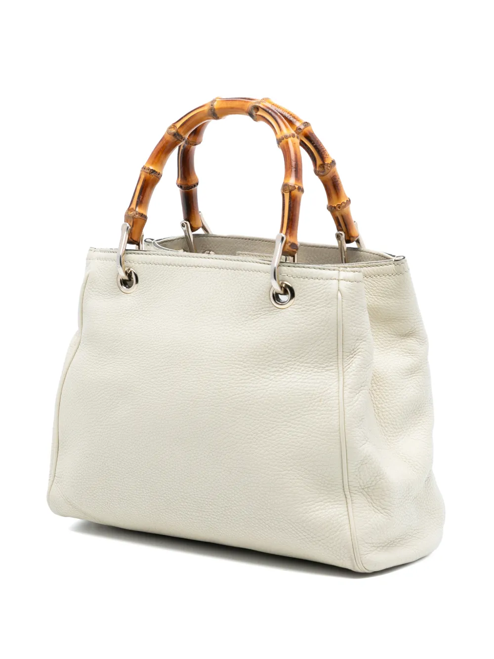2016-2025 Small Calfskin Bamboo Shopper Satchel