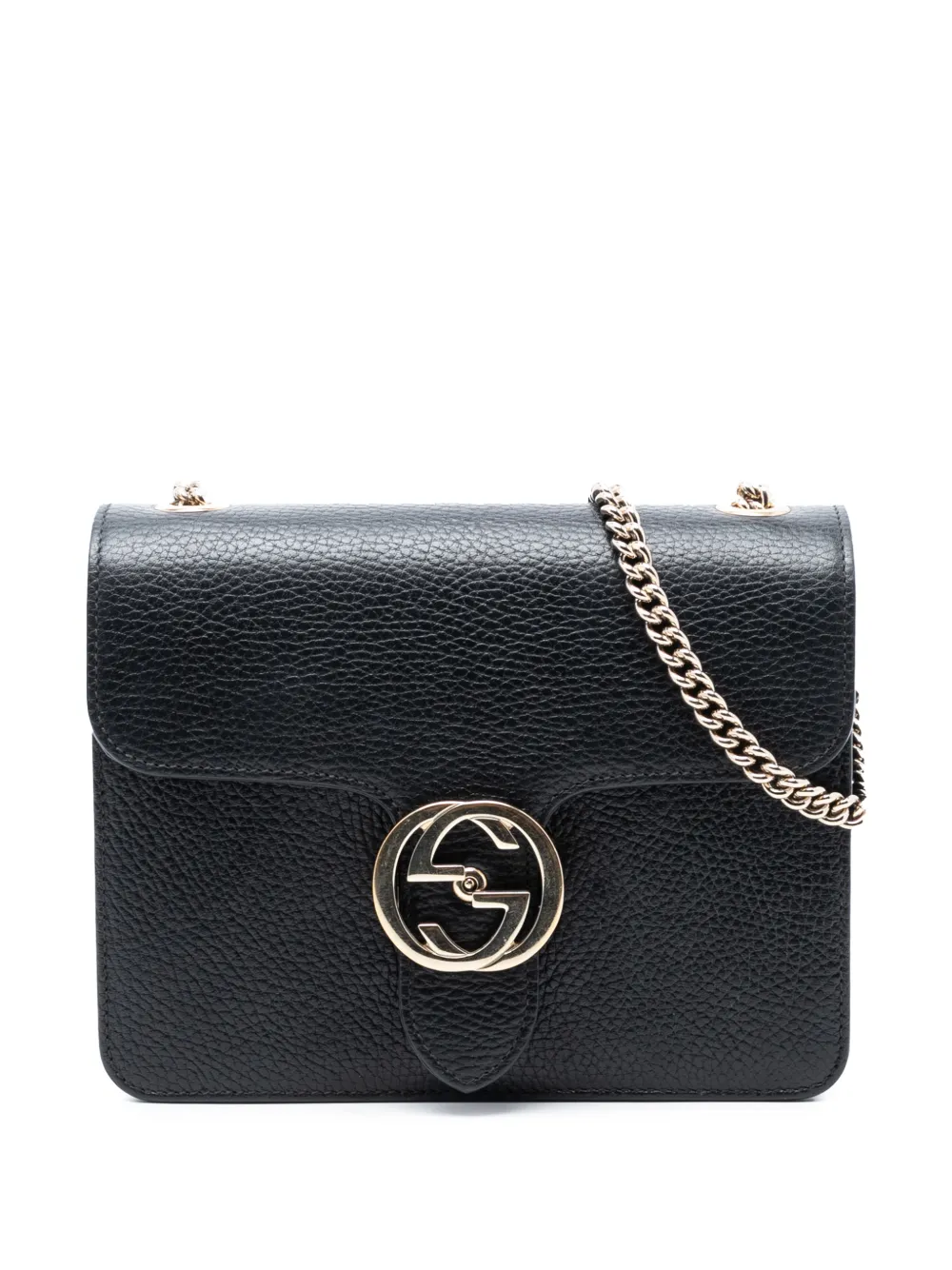 Gucci Pre-Owned 2016-2025 Small Dollar Calfskin Interlocking G crossbody bag - Nero