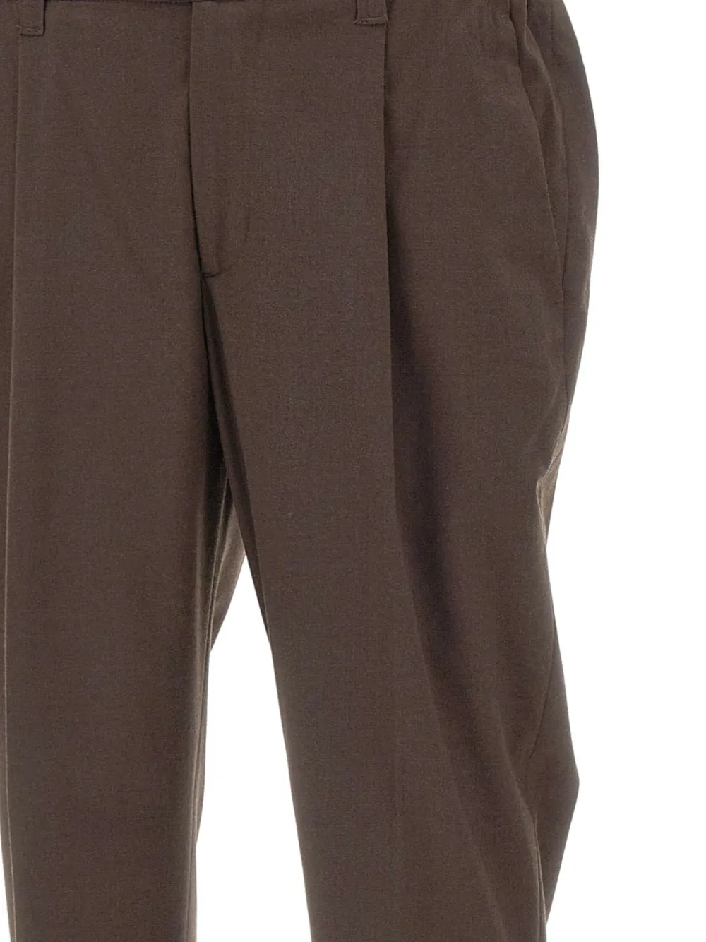 DEVORE Broek met geplooid detail Bruin
