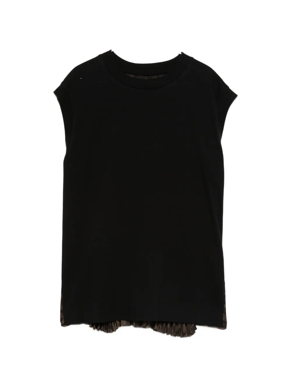 sacai ruffled T-shirt - Nero