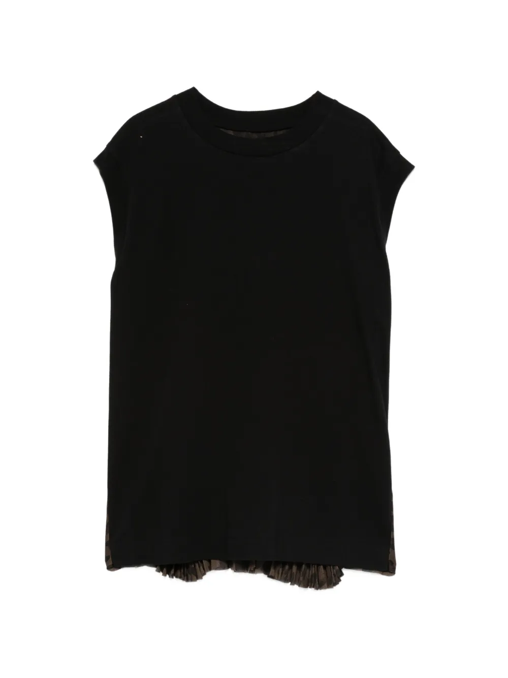 sacai ruffled T-shirt - Nero