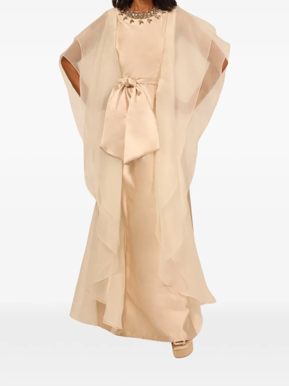  Baruni Almas Tie Maxi Dress - Neutrals 