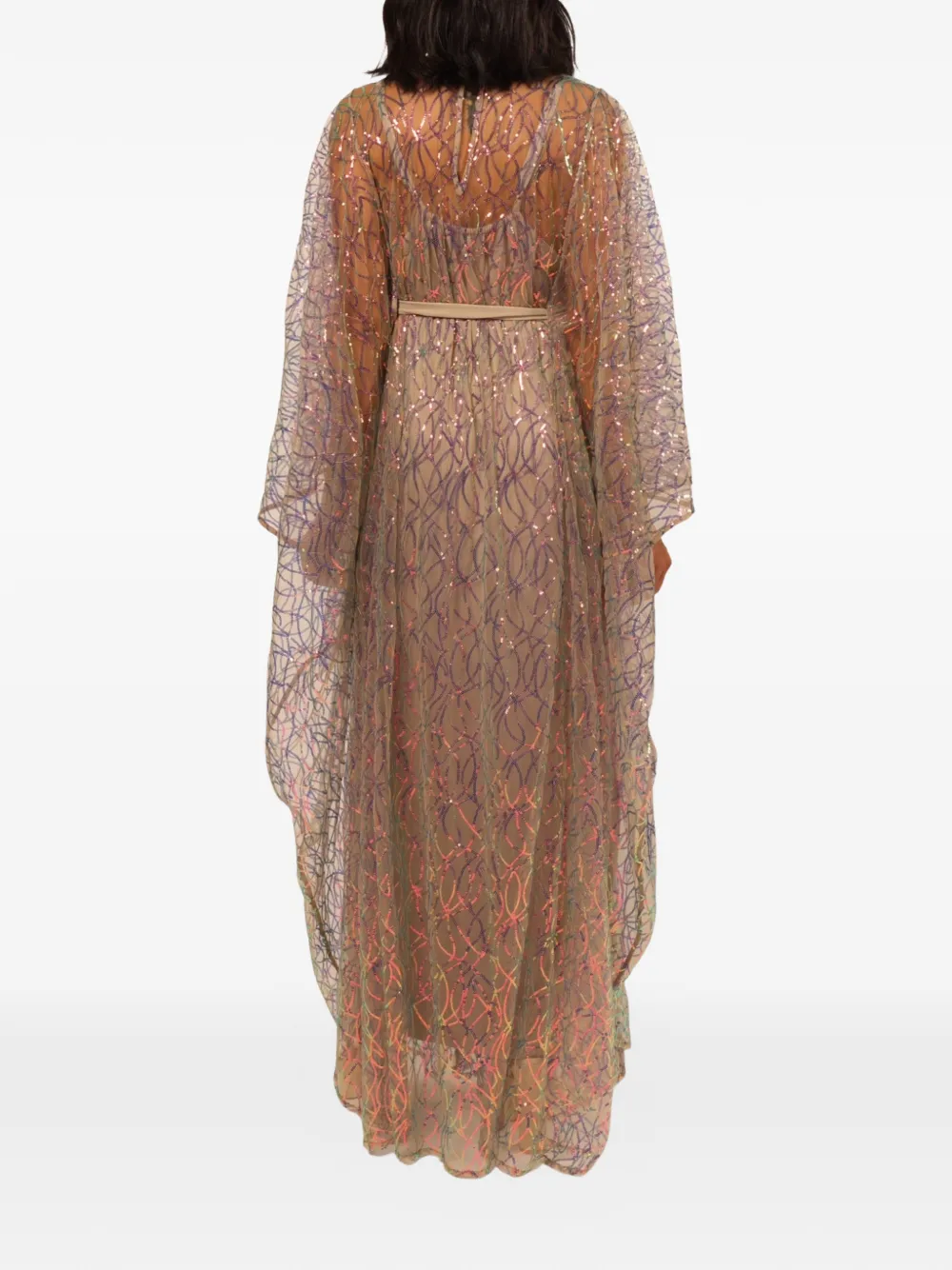 Baruni Habiba verfraaide maxi-jurk Beige