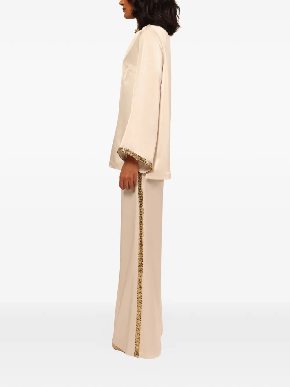  Baruni Samar Flared-sleeves Blouse And Trousers Set - Neutrals 
