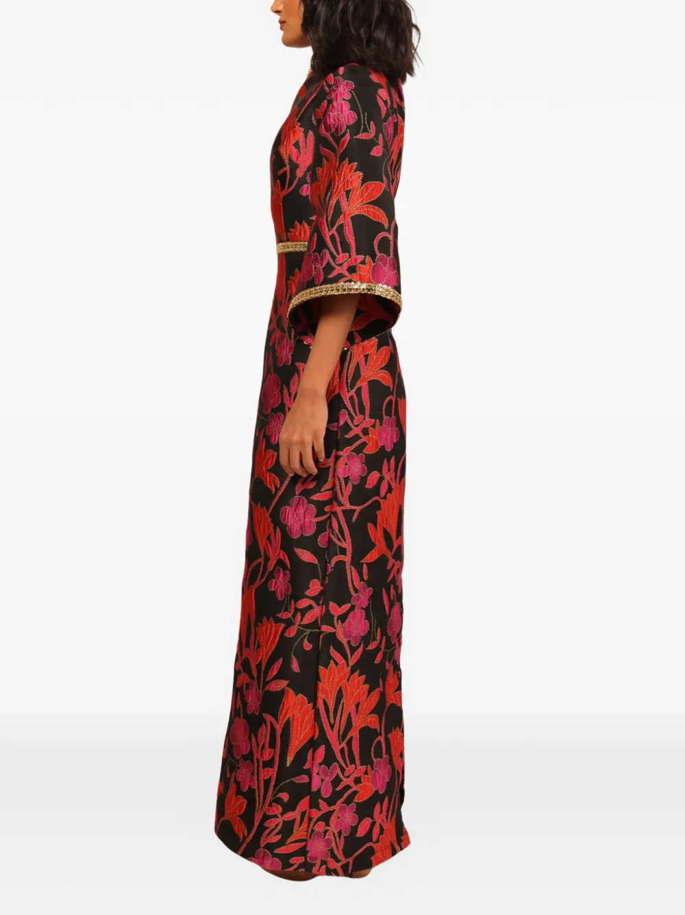 Baruni Mira maxi-jurk met bloemenprint Zwart