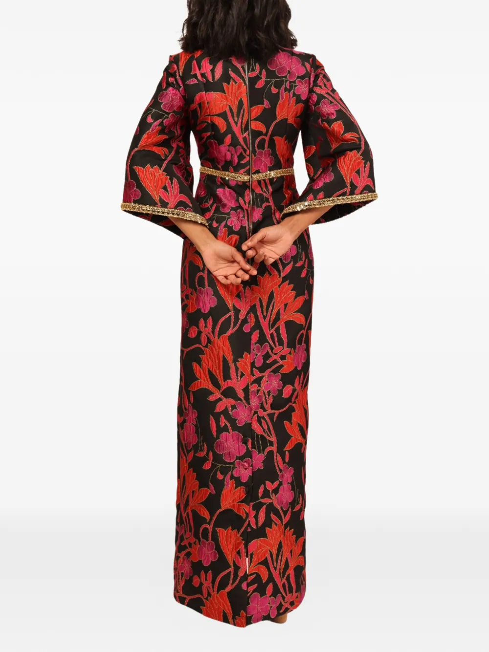 Baruni Mira maxi-jurk met bloemenprint Zwart