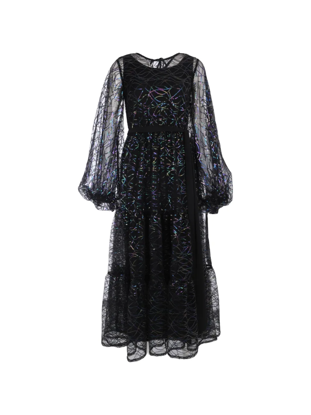 Baruni Jumana long-sleeve maxi dress - Nero