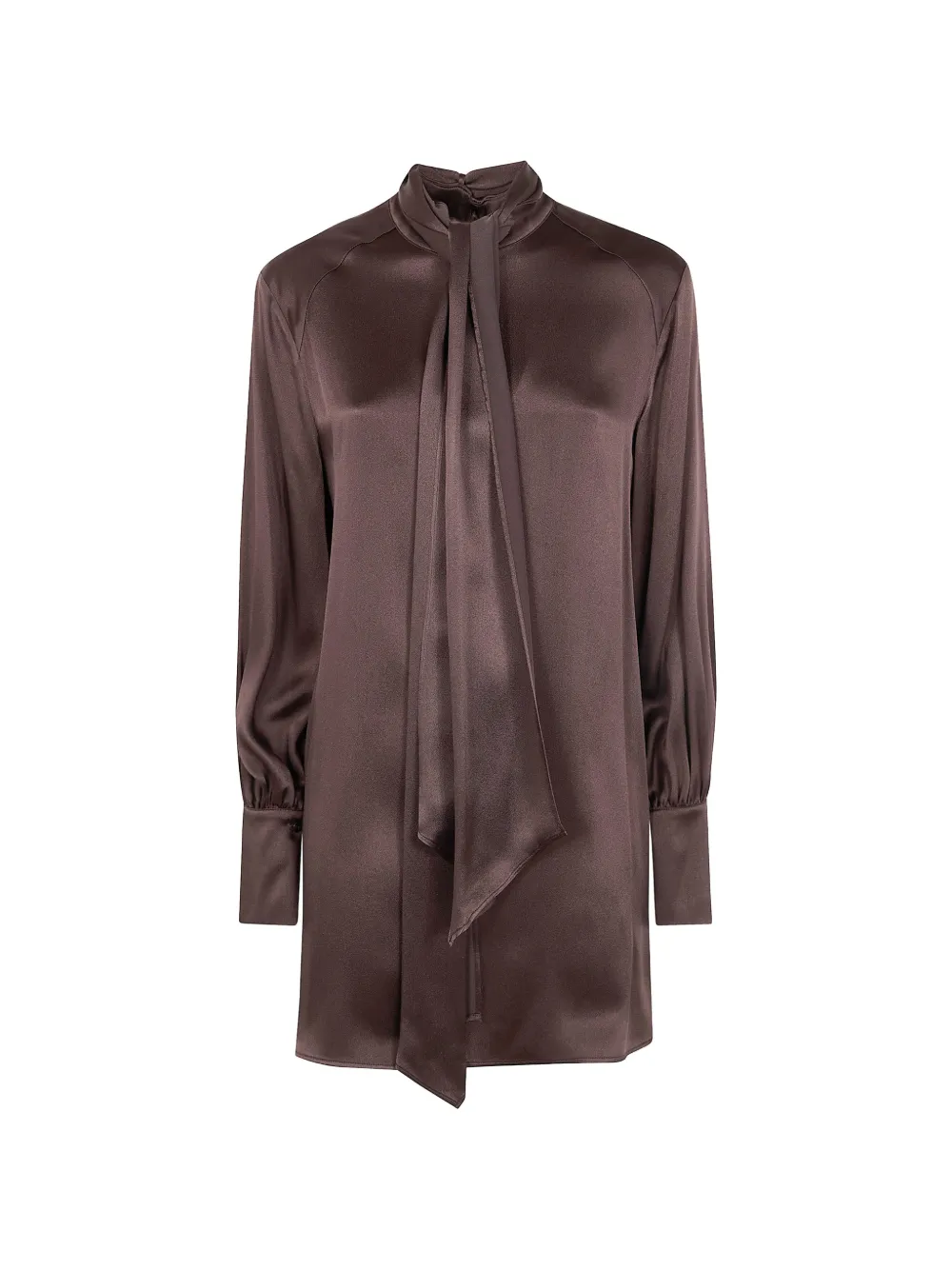 Semicouture Manuela tie-neck mini dress - Marrone