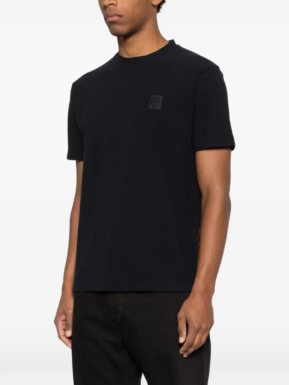 Stone Island 2100021 biologisch katoenen jersey crêpe_S.I. Ghost T-shirt Zwart