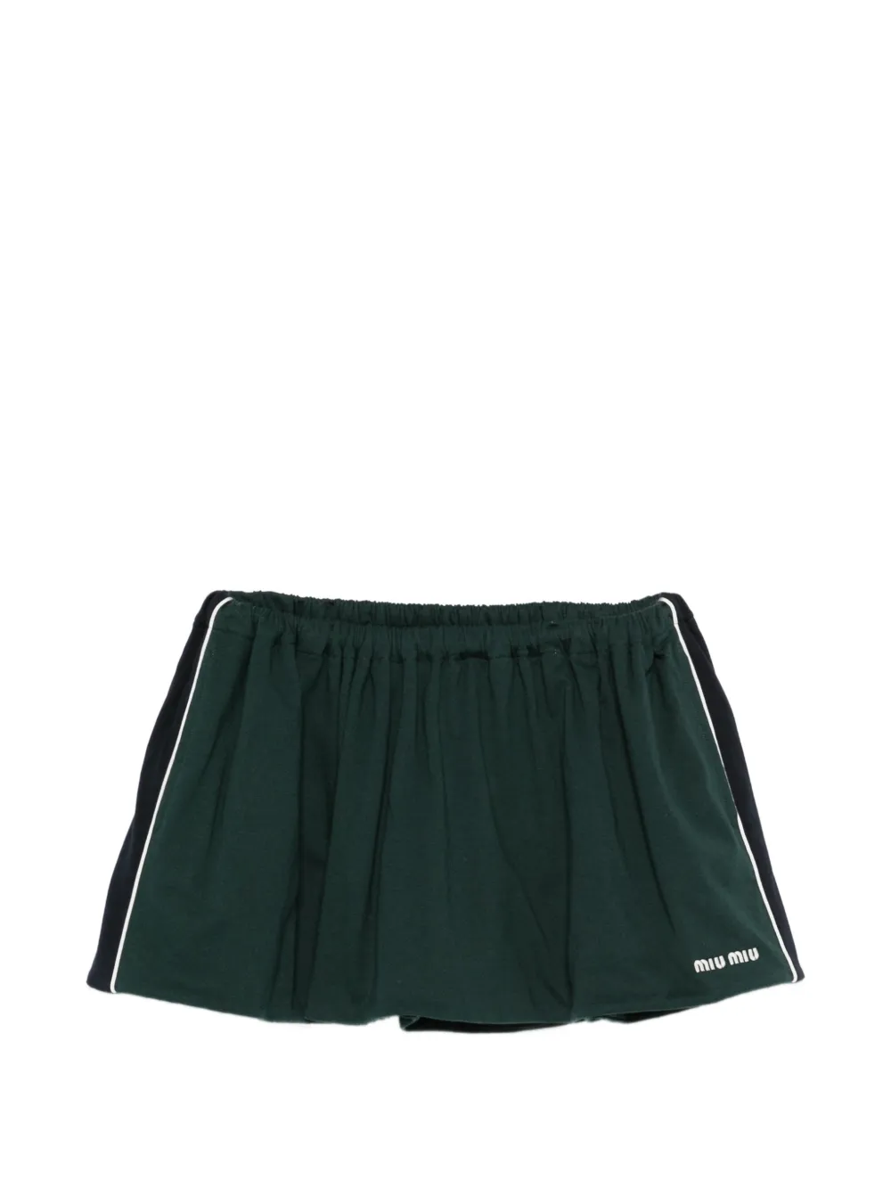 Miu Miu stripe-detail mini skirt - Verde