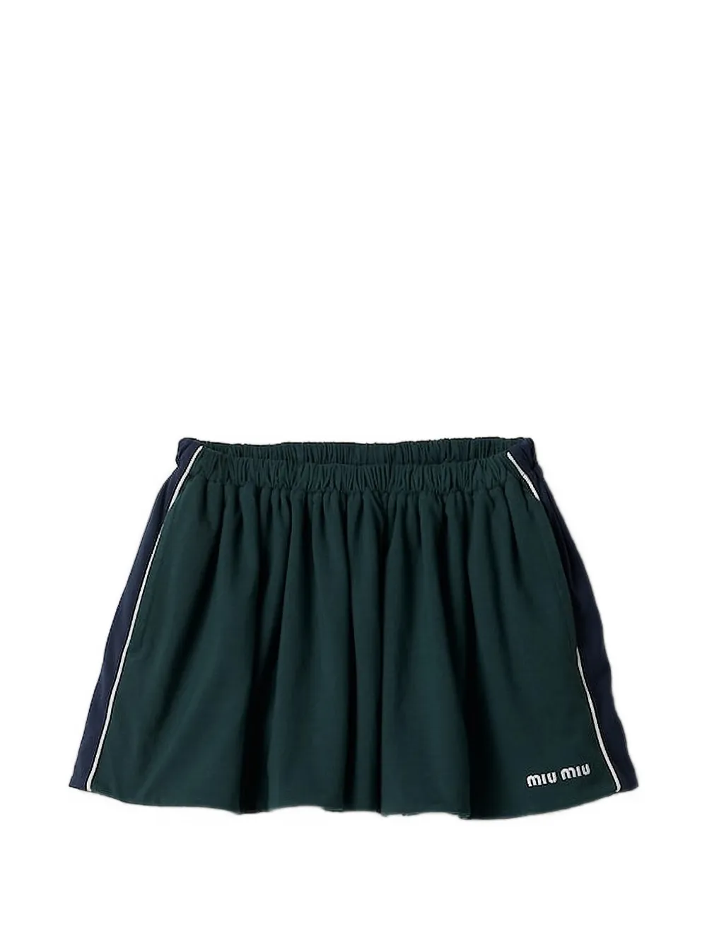 Miu Miu stripe-detail mini skirt - Verde