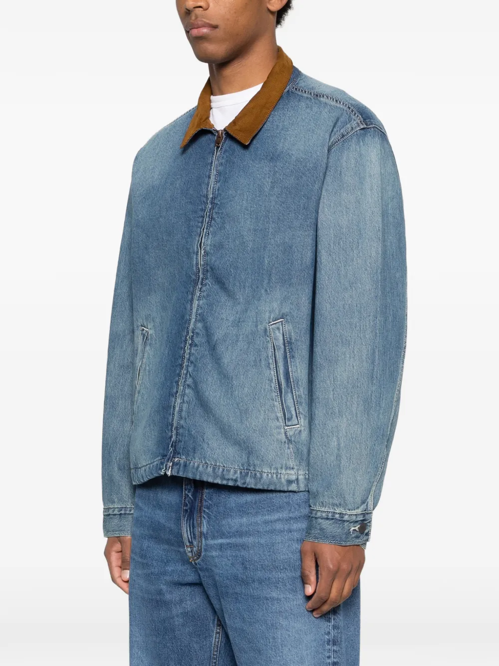  Levi's Textured-collar Zip-up Jacket - Blue 