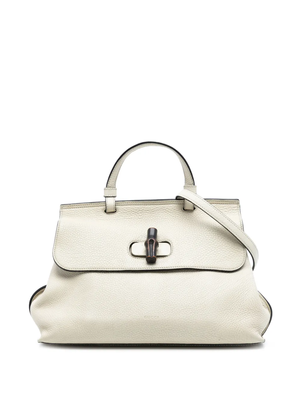Gucci Pre-Owned Borsa a tracolla Daily media in pelle con dettagli in bambù 2016-2025 - Bianco