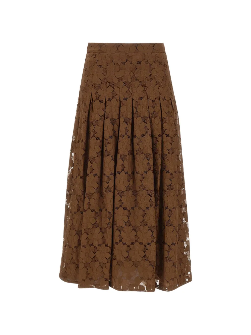 Max Mara floral-lace midi skirt - Marrone