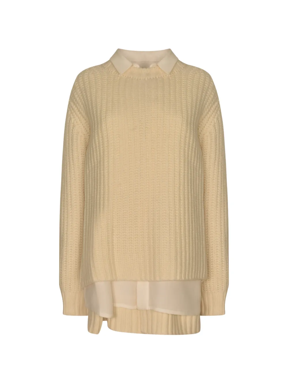 sacai collared knitted dress - Toni neutri