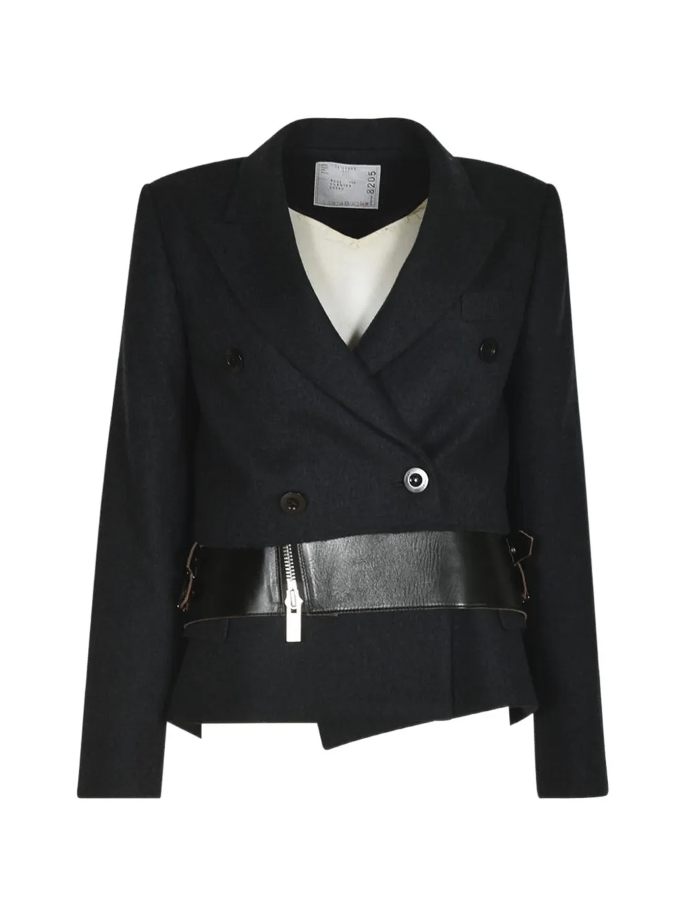 sacai double-breasted belted blazer - Nero