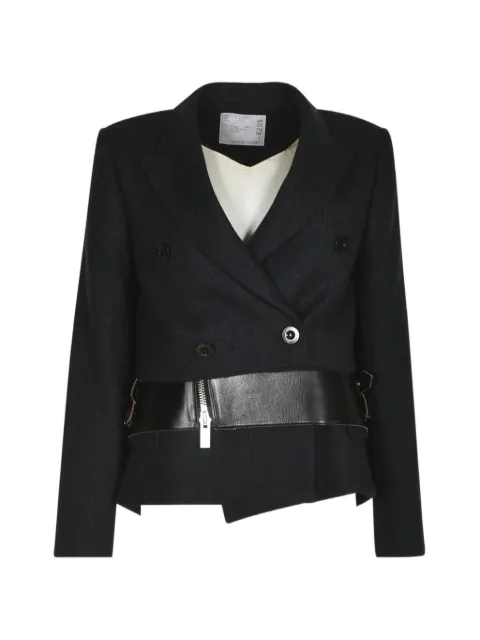 sacai double-breasted belted blazer