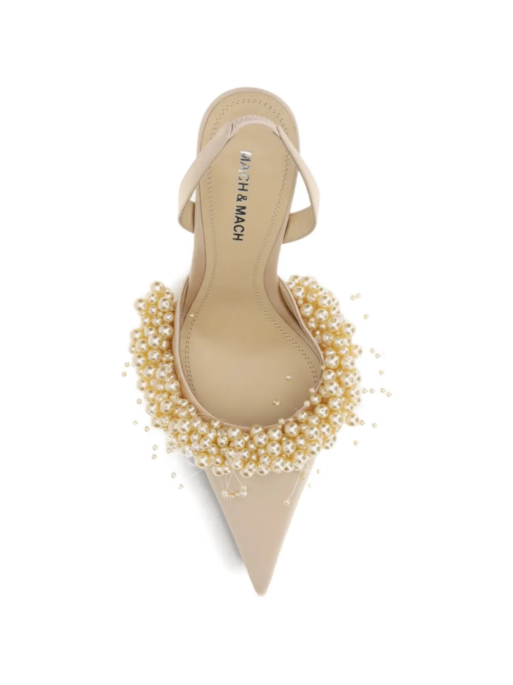 MACH & MACH Slingback pumps met parel Beige