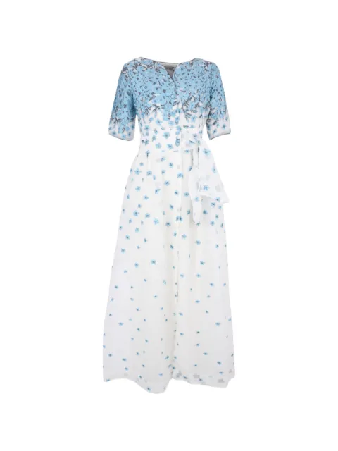 Baruni Lobelia floral-print tie maxi dress