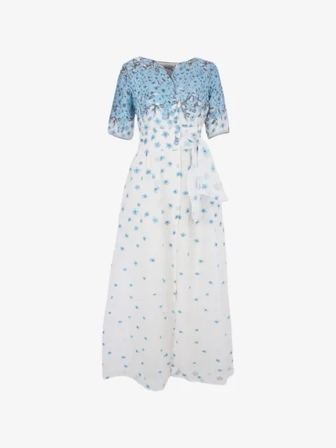 Baruni Lobelia floral-print tie maxi dress