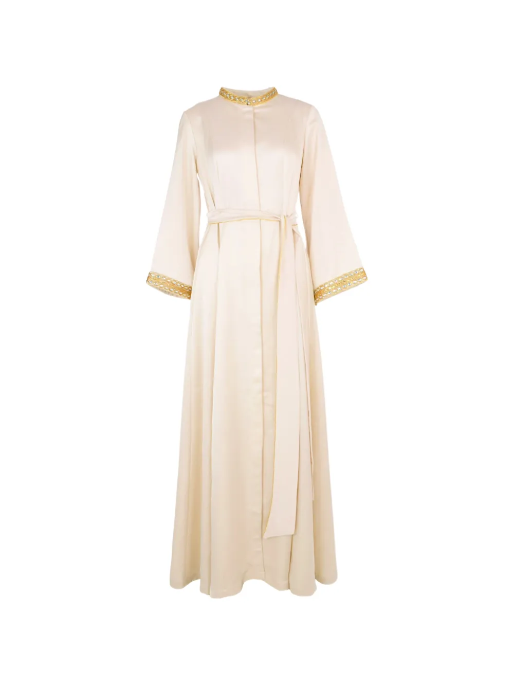 Baruni Zayna embroidered belted maxi dress - Toni neutri