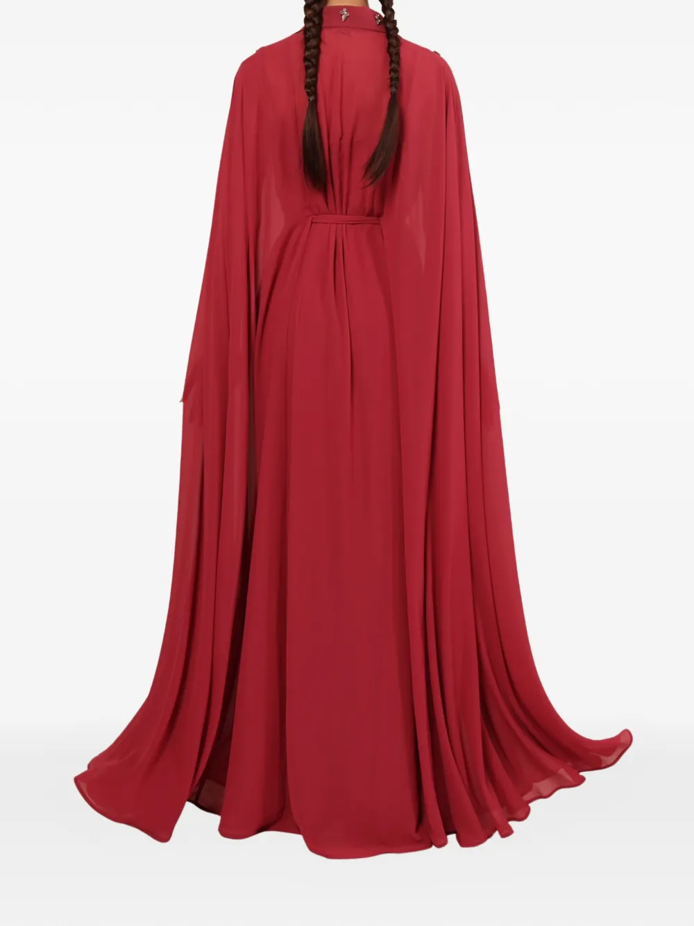 Baruni Yara verfraaide maxi-jurk met kraag Rood