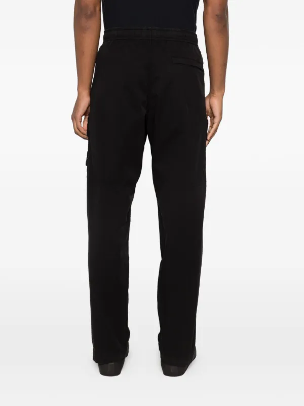 stone  カーゴパンツブラック黒ロゴパッチ Stone Island ロゴパッチ カーゴパンツ | ブラック | FARFETCH JP