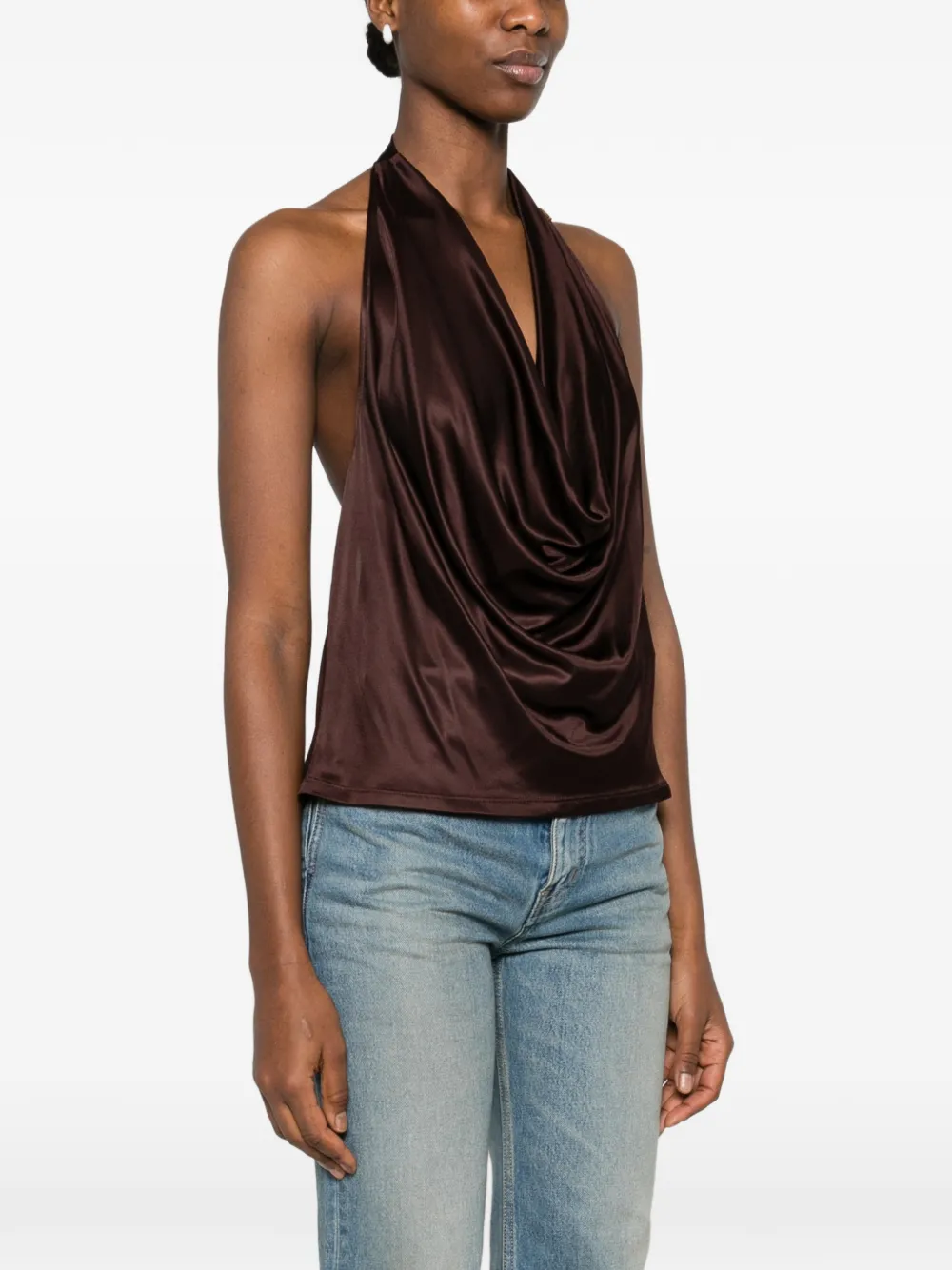 Elisabetta Franchi Top met halternek Bruin