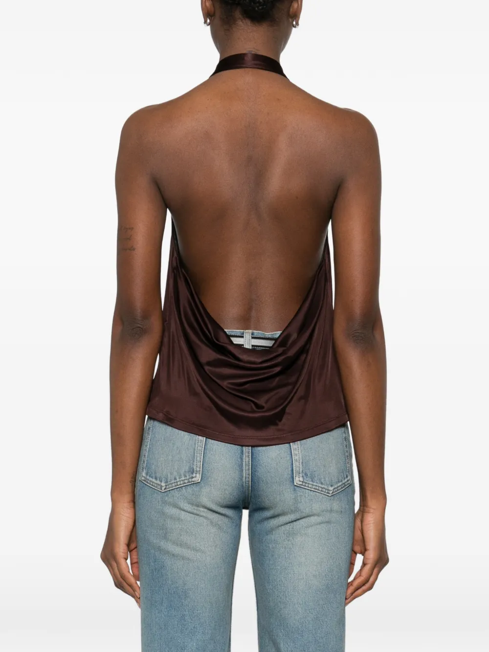 Elisabetta Franchi Top met halternek Bruin