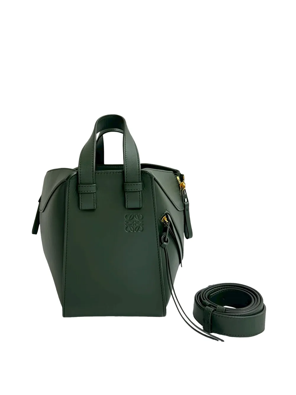 Loewe Pre-Owned 2020-2025 Smooth Calfskin Compact Hammock Bag satchel - Verde