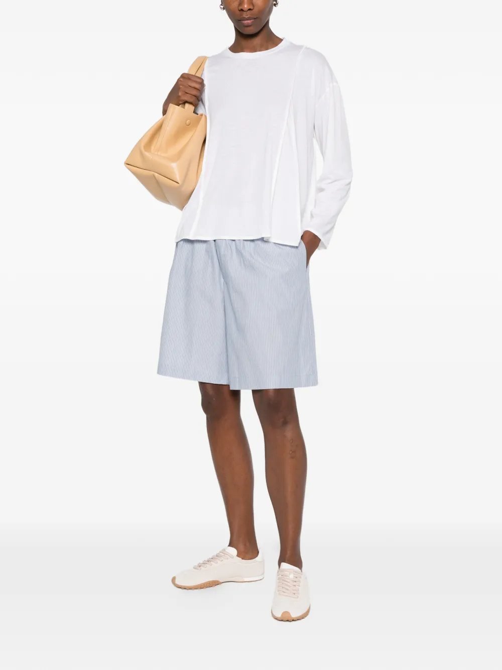  Baserange Striped Elasticated-waistband Shorts - Blue 