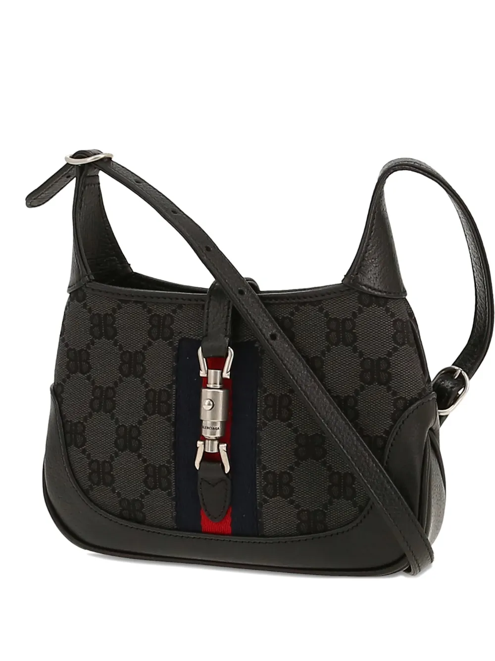 Gucci Pre-Owned 2020s x Balenciaga Jackie logo shoulder bag - Nero