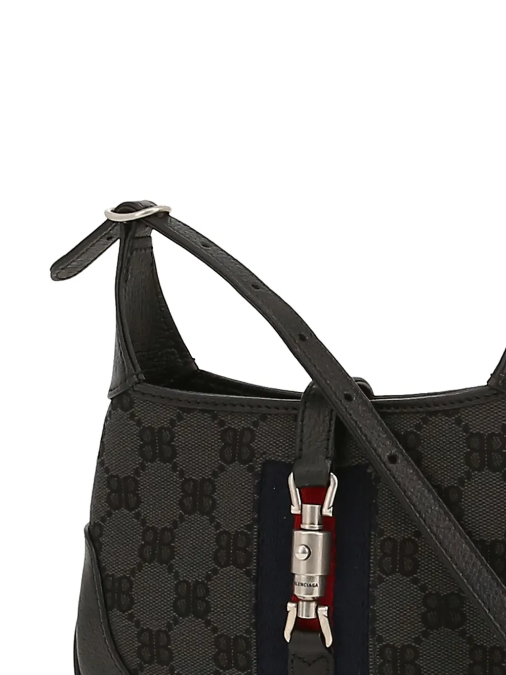 Gucci Pre-owned 2020s X Balenciaga Jackie Logo Shoulder Bag in Black, view 2