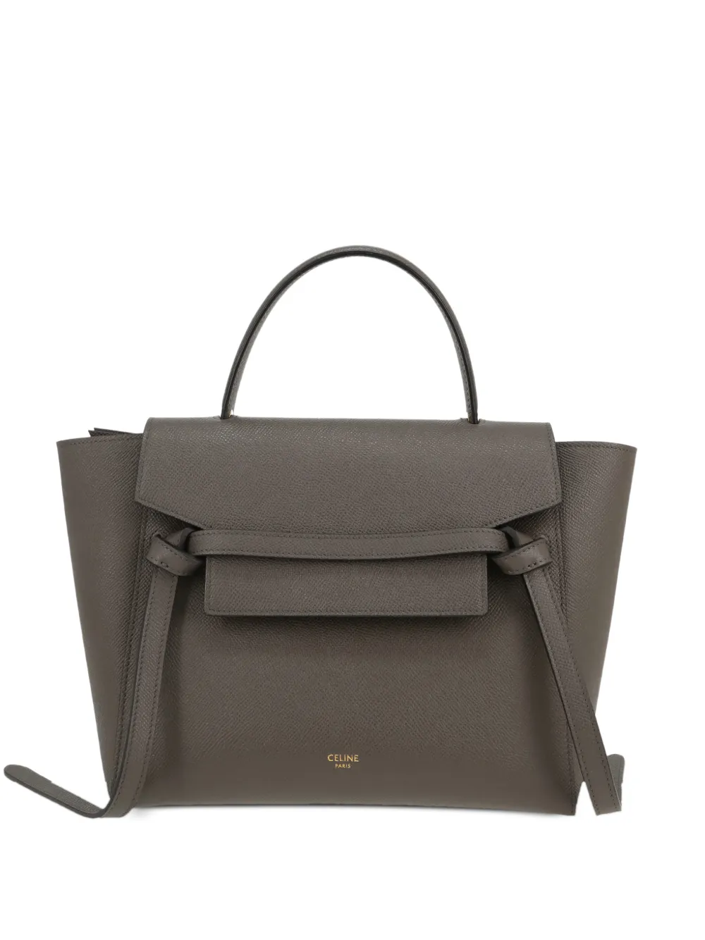 Celine Pre-Owned 2020s Belt Micro grained leather tote bag - Grigio