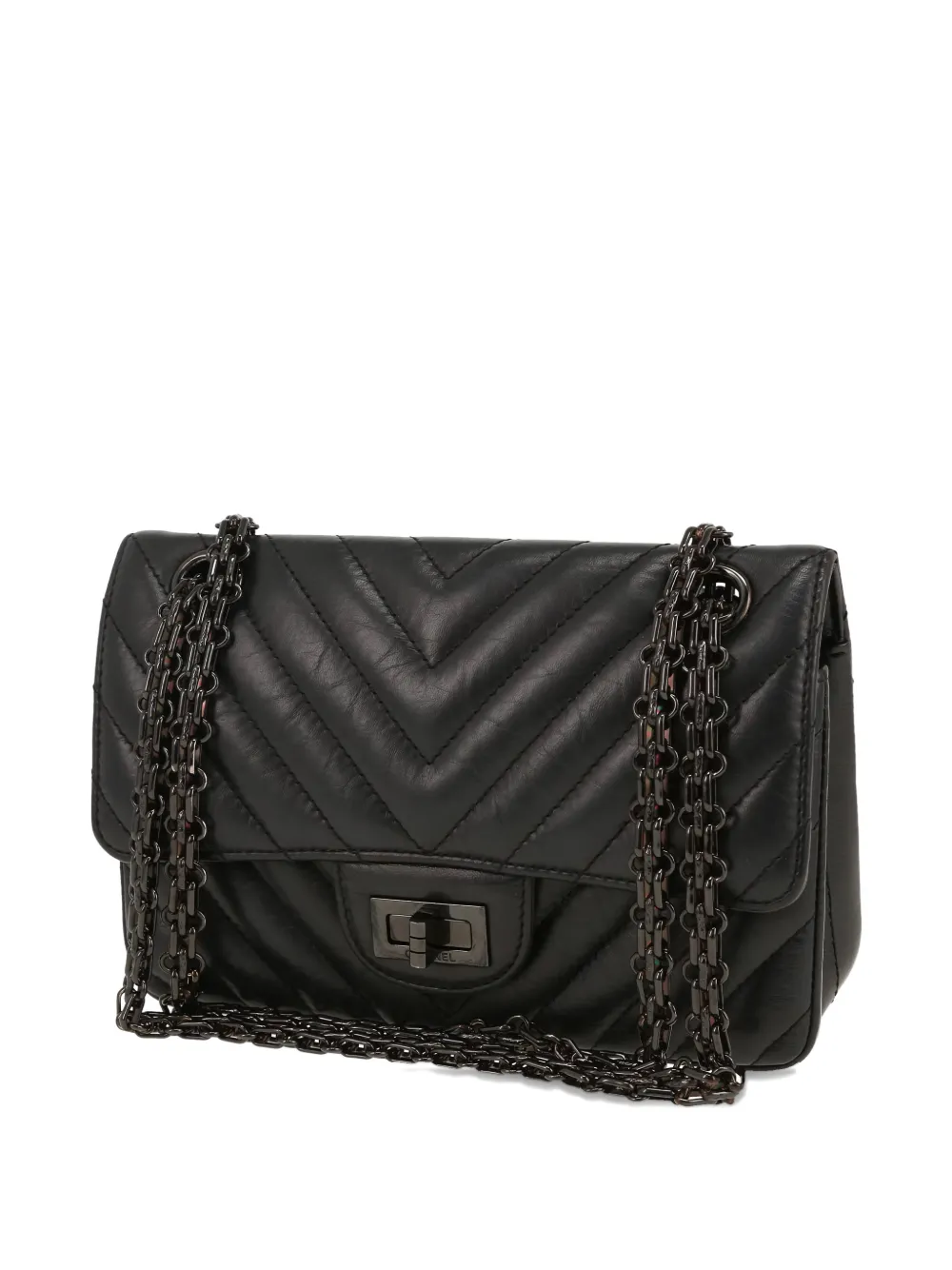 CHANEL Pre-Owned 2.55 gewatteerde schoudertas Zwart