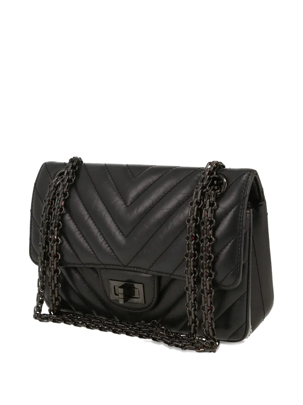 CHANEL Pre-Owned 2.55 gewatteerde schoudertas Zwart