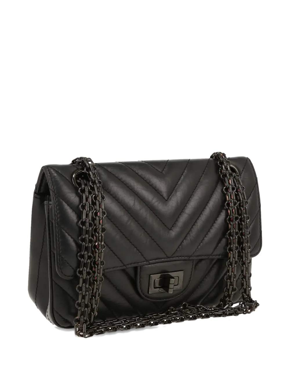 CHANEL Pre-Owned 2.55 gewatteerde schoudertas Zwart
