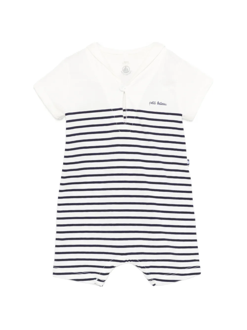 Petit Bateau striped romper - Bianco