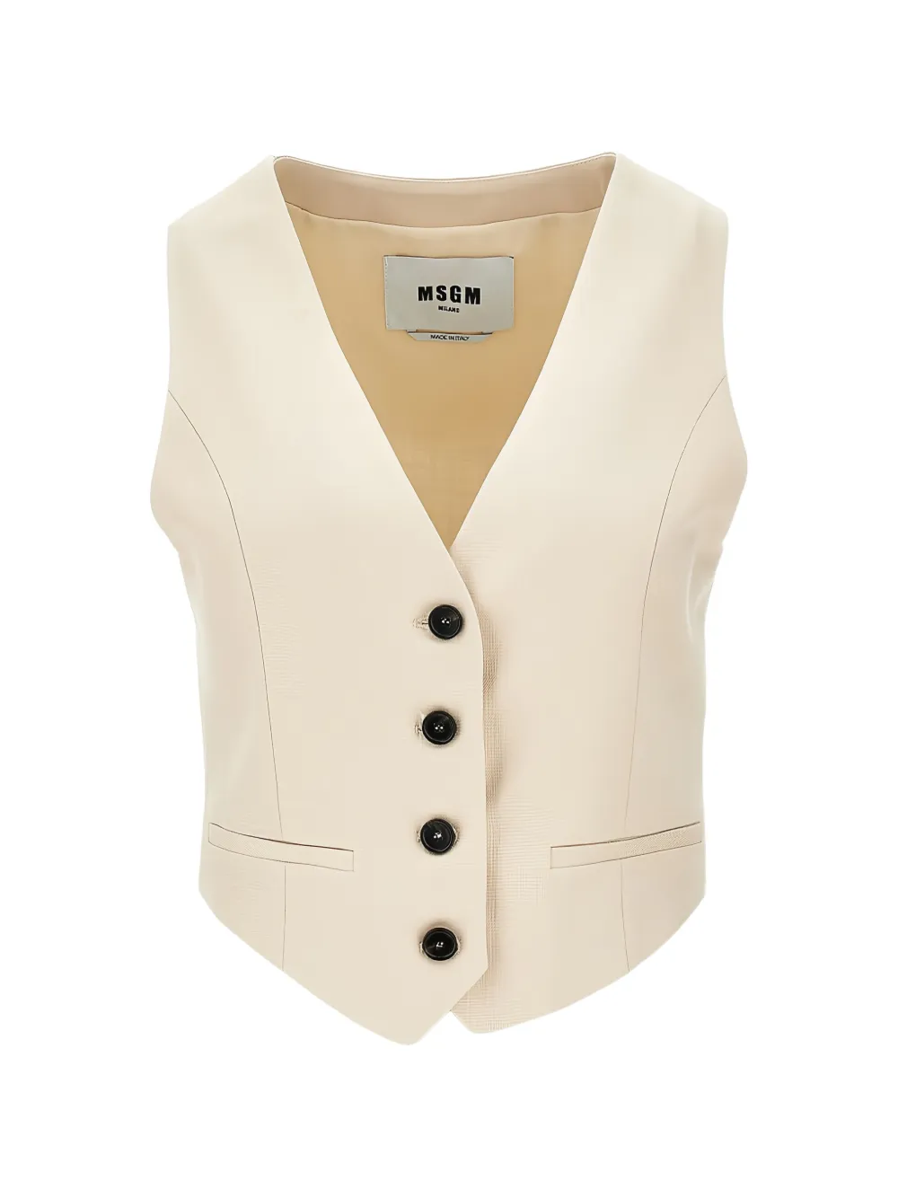 Msgm Buttoned Waistcoat In Neutral