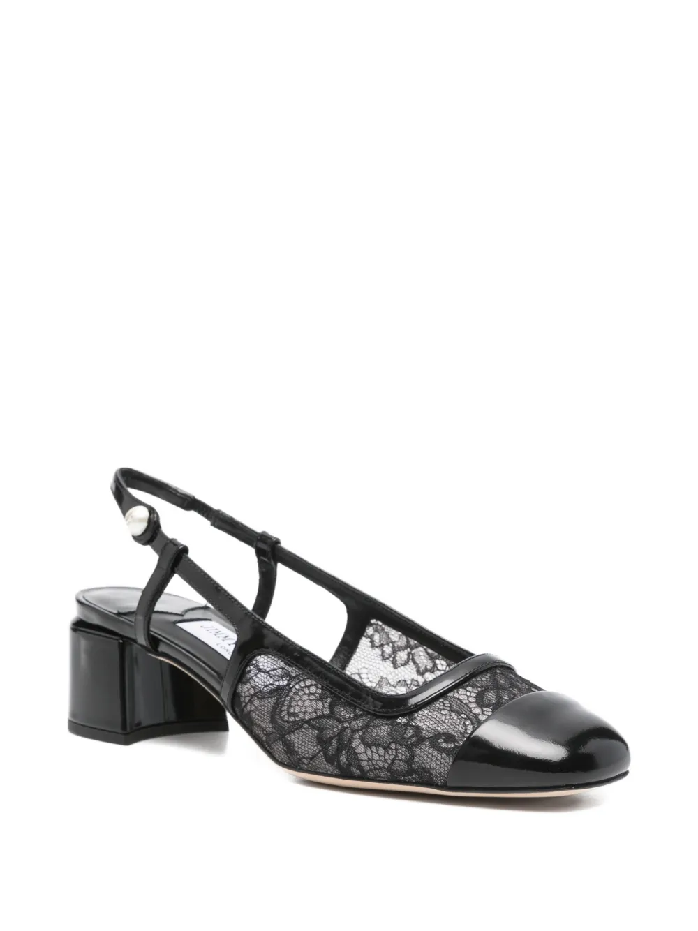 Jimmy Choo Pumps met blokhak en kant Zwart