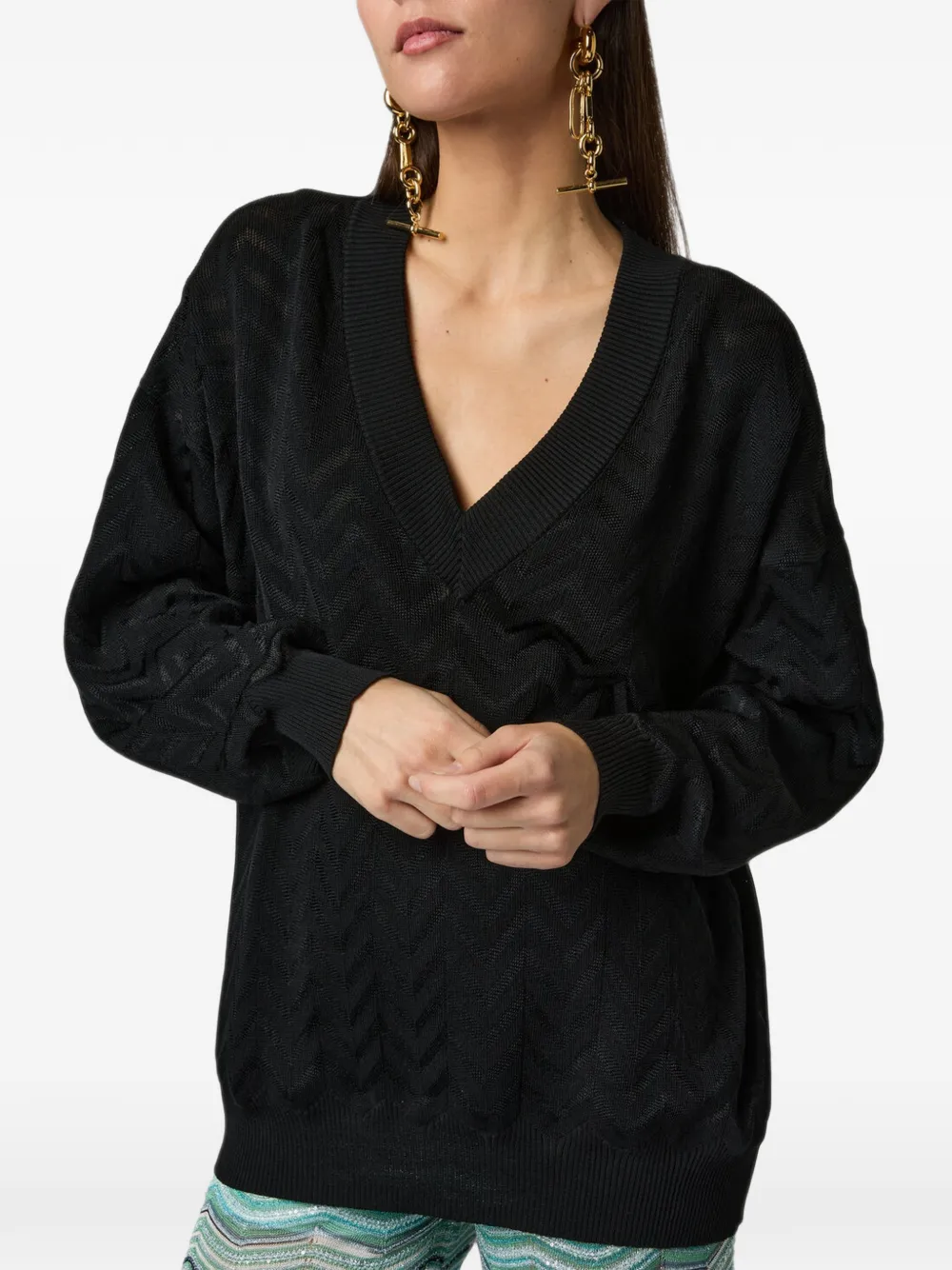 Missoni Trui met V-hals Zwart
