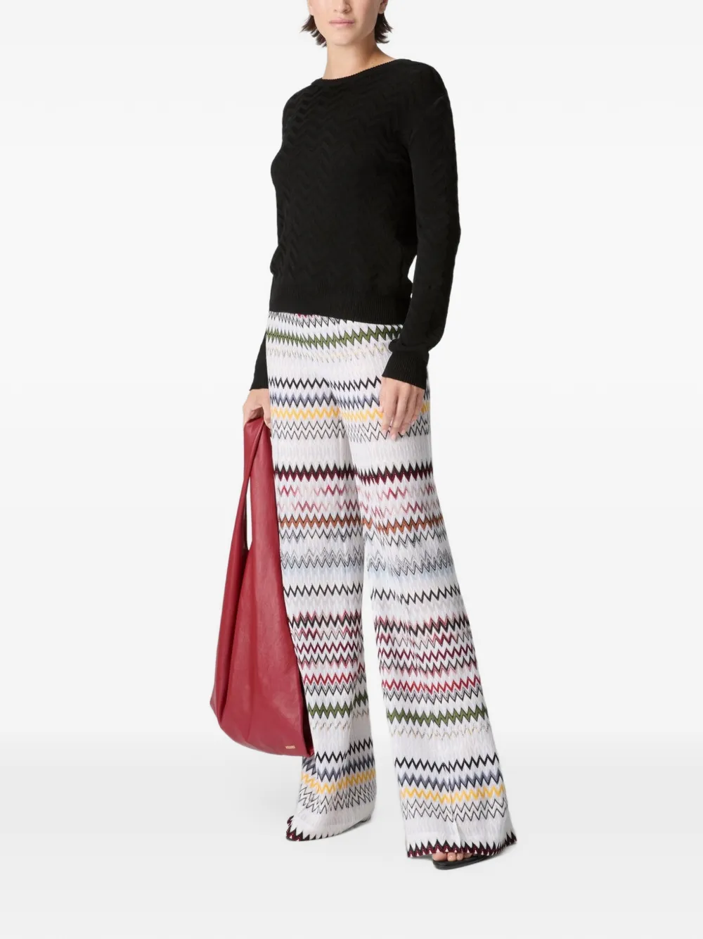 Missoni Trui met chevron streep Zwart