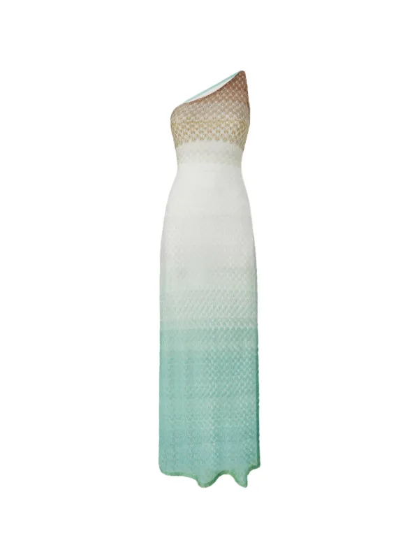 missoni mare one shoulder dress Viscose Blend Long dress with Chevron Pattern