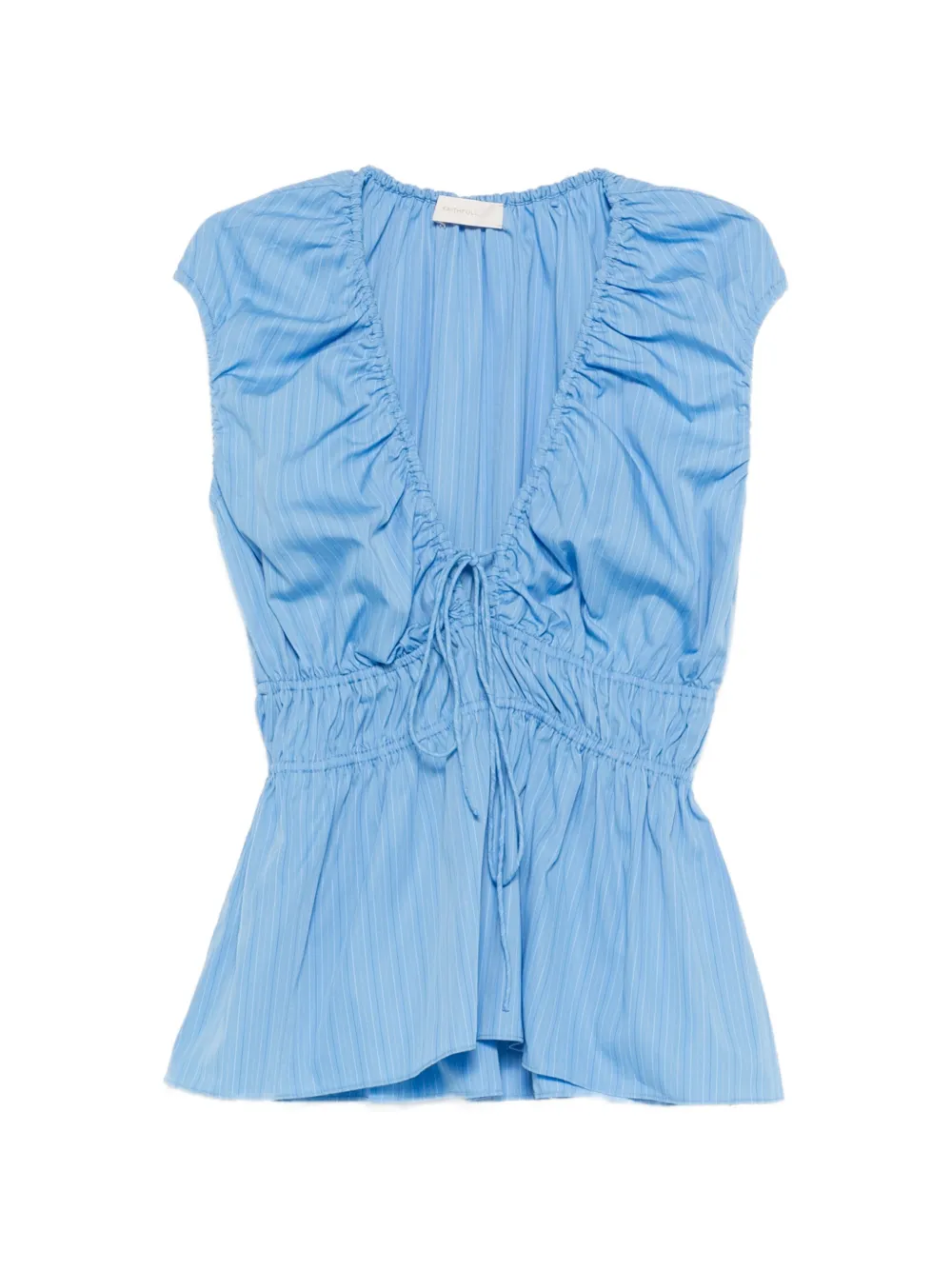 Faithfull the Brand Hedda ruched-detail top - Blu