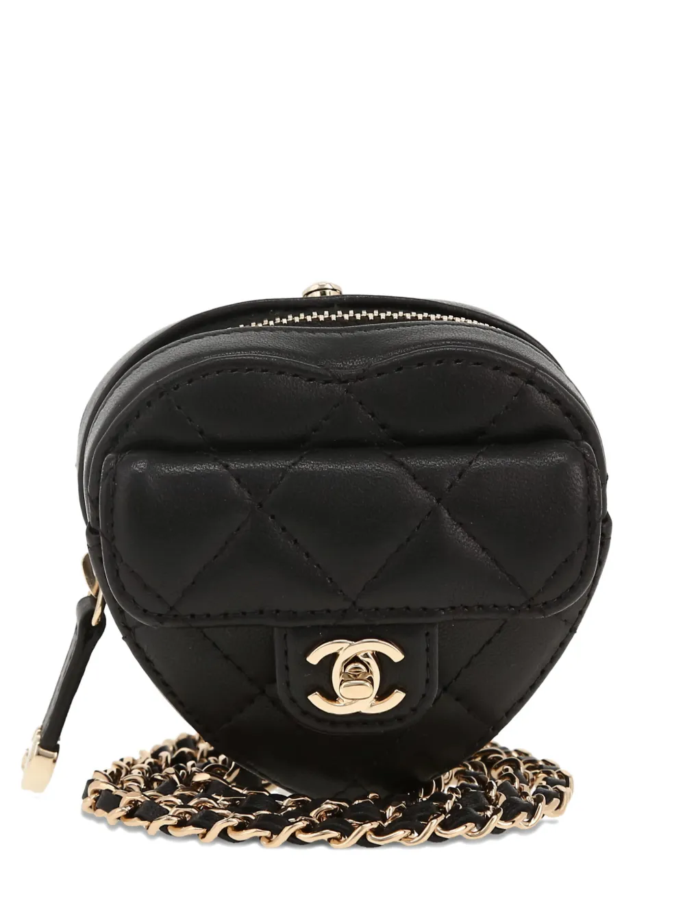 CHANEL Pre-Owned 2021 mini Heart quilted shoulder bag - Nero