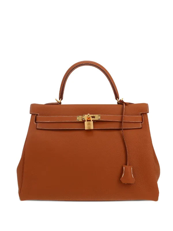Hermès Pre-owned Kelly 35 Handbag in Brown